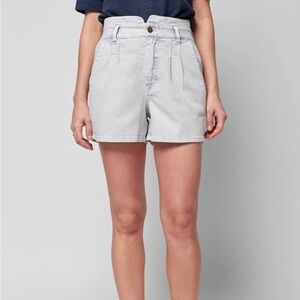 Faherty Womens Rikki Paperbag Short Faded Wash Pockets Organic Cotton Sz L NEW